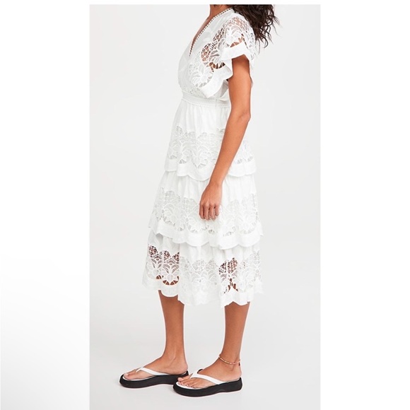 FARM Rio White Lace Midi Dress - Picture 3 of 5